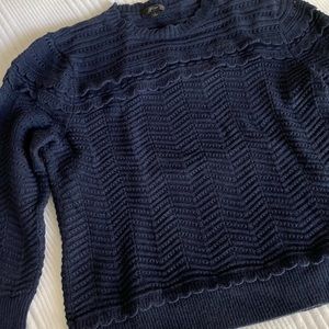 J Crew Navy Crochet Sweater